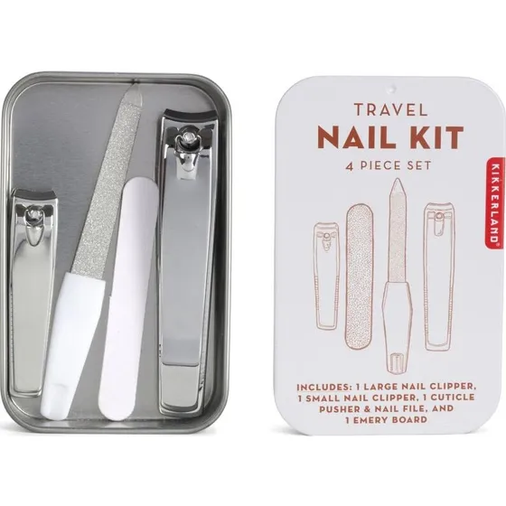 Kikkerland Rejse Neglekit 4 dele i Genanvendelig Dåse