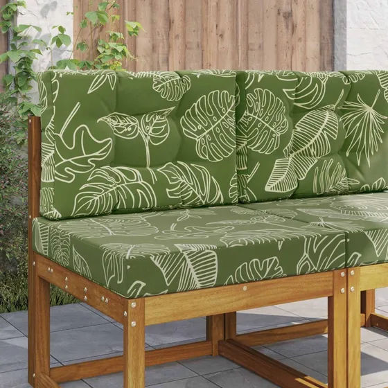vidaXL Udendørs sofapude i polyester med bladdesign, 60 x 60 cm