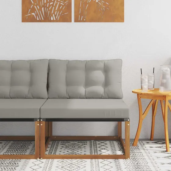 vidaXL Udendørs Mellem Sofa i Massivt Akacietræ - Naturfarvet