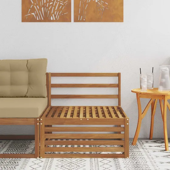 vidaXL Udendørs Mellem Sofa i Massivt Akacietræ - Naturfarvet
