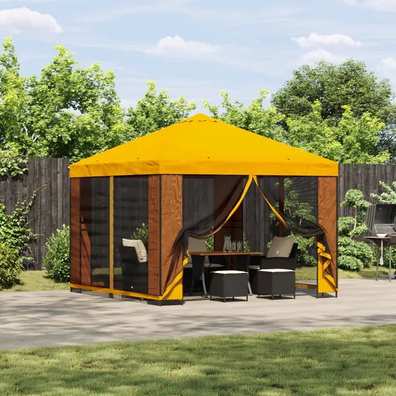 vidaXL Havepavillon med sidevægge 3 x 3 m - Gul