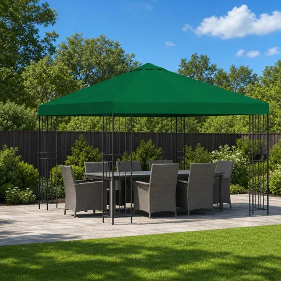 vidaXL Pavillon 3 x 3 m Grøn - Polyester og Stål