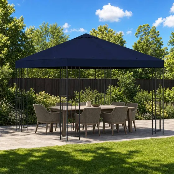 vidaXL Pavillon 3 x 3 m - Blå Polyester og Stål