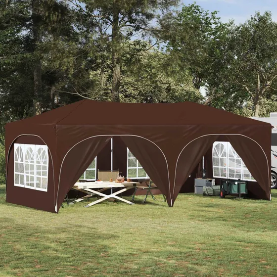 vidaXL Pop-up Festtelt 575 x 288 x 245 cm - Brun Oxford