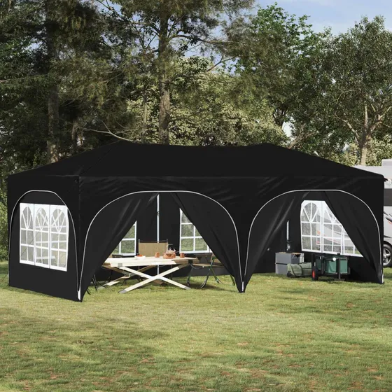 vidaXL Pop-up Festtelt 575 x 288 x 245 cm Sort Oxford