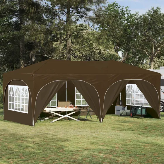 vidaXL Pop-up Festtelt 575 x 288 x 245 cm - Gråbrun