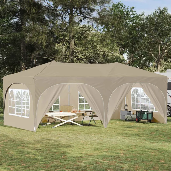 vidaXL Pop-up Festtelt 575 x 288 x 245 cm - Cremefarvet Oxford