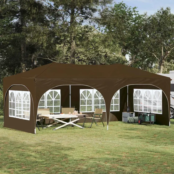 vidaXL Pop-up Festtelt 575 x 288 x 245 cm - Gråbrun