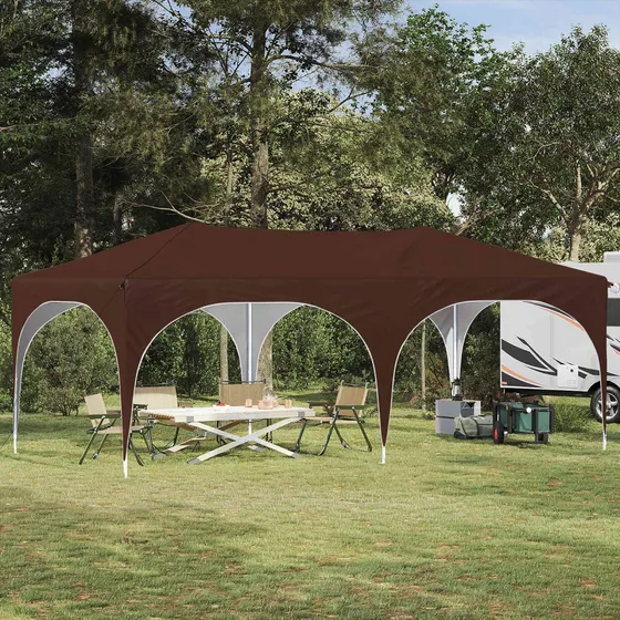 vidaXL Pop-up Festtelt 575 x 288 x 245 cm - Brun
