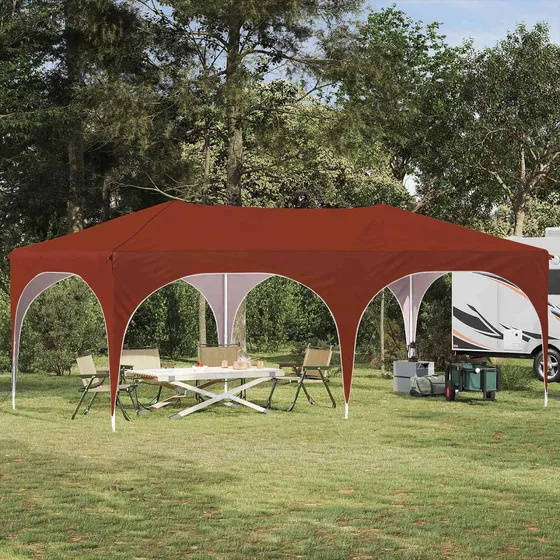 vidaXL Pop-up Festtelt 575 x 288 x 245 cm - Terrakotta