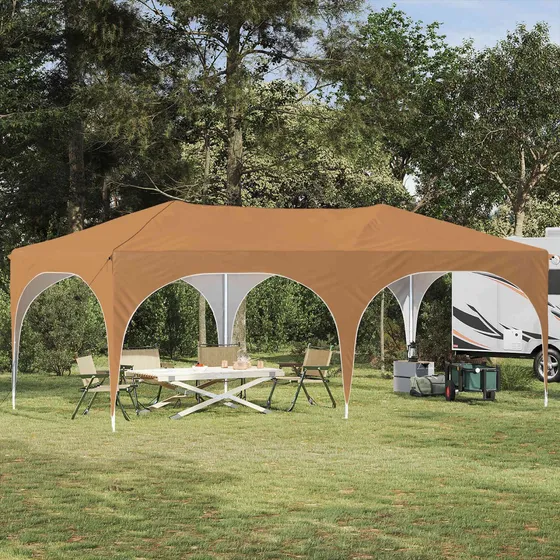 vidaXL Pop-up Festtelt 575 x 288 x 245 cm Beige Oxford