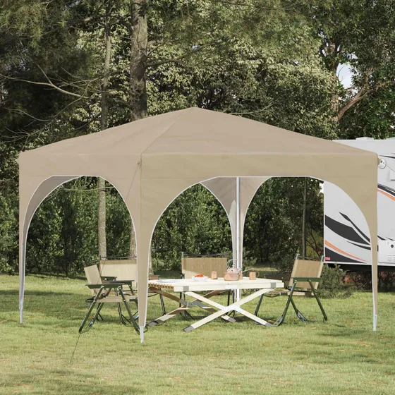 vidaXL Pop-up Festtelt 290 x 290 x 245 cm - Cremefarvet