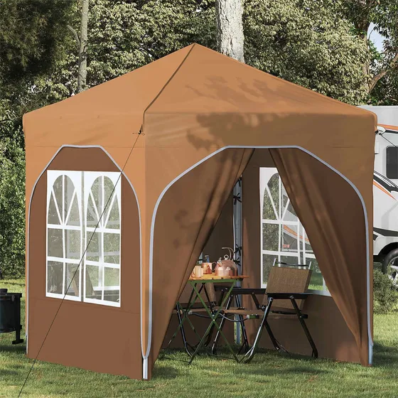 vidaXL Pop-up Festtelt 192 x 192 x 245 cm - Beige