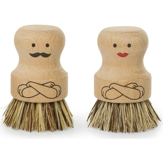 Kikkerland Mr. & Mrs. Scrubbing People opvaskebørste