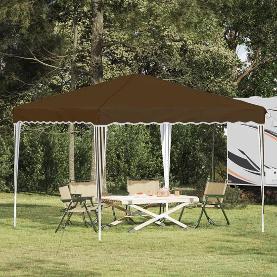 vidaXL Pop-up Festtelt 288 x 288 x 245 cm - Gråbrun Oxford
