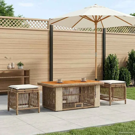 vidaXL Have Spisebordssæt 4 stk. Beige/Creme Polyrattan