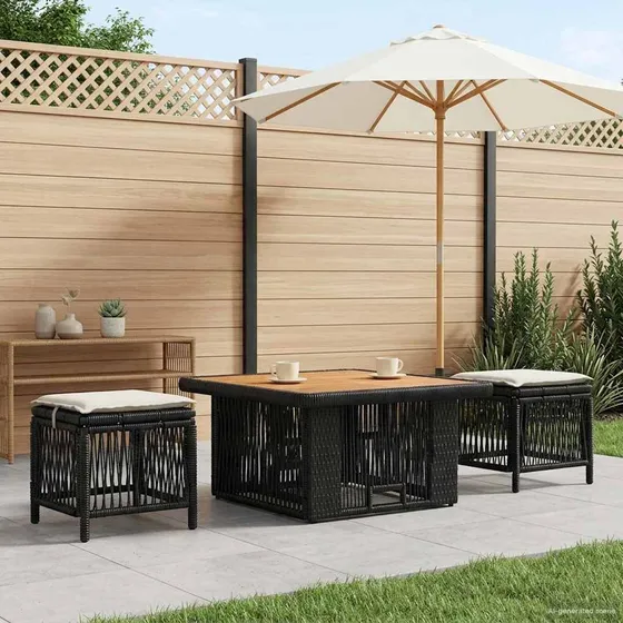 vidaXL Have Spisebordssæt 3 stk. Beige og Creme Polyrattan