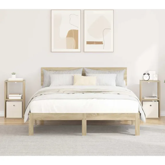 vidaXL Sengebord 2 stk. Sonoma eg, 30,5 x 27 x 59,5 cm