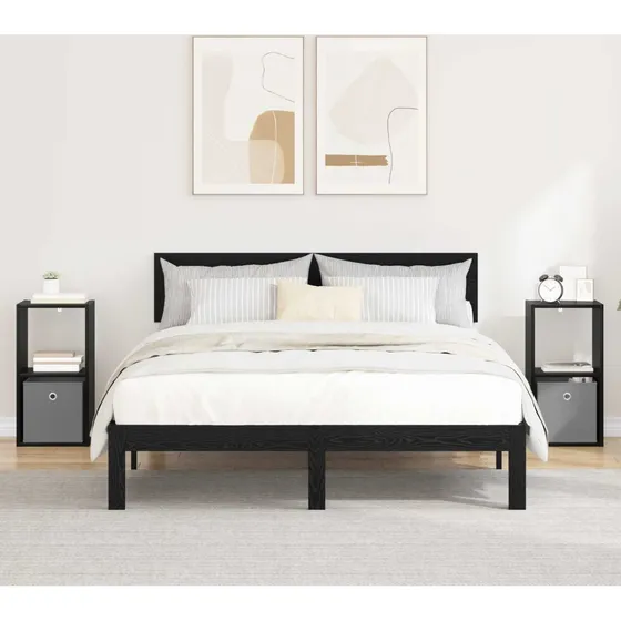vidaXL Sengebord 2 stk. Sort Eg 30,5 x 27 x 59,5 cm