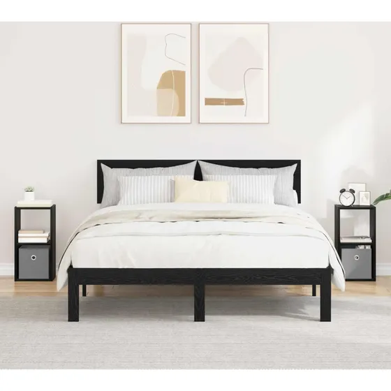 vidaXL Sengebord 2 stk. Sort Eg - 25,5 x 22 x 49,5 cm