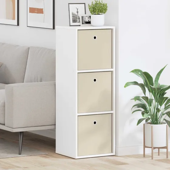 vidaXL Sideboard med 3 skuffer - Hvid - 35 x 32 x 99,5 cm