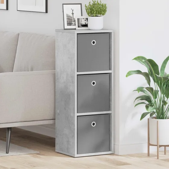 vidaXL Sideboard med 3 skuffer, Beton Grå, 30,5 x 27 x 84,5 cm