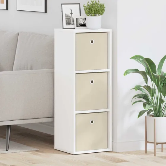 vidaXL Sideboard med 3 skuffer, hvid, 30,5 x 27 x 84,5 cm