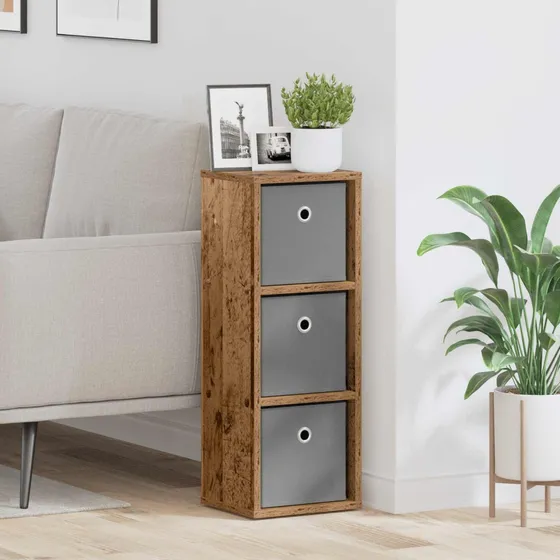 vidaXL Sideboard med 3 skuffer i gammelt træ, 25,5 x 22 x 69,5 cm