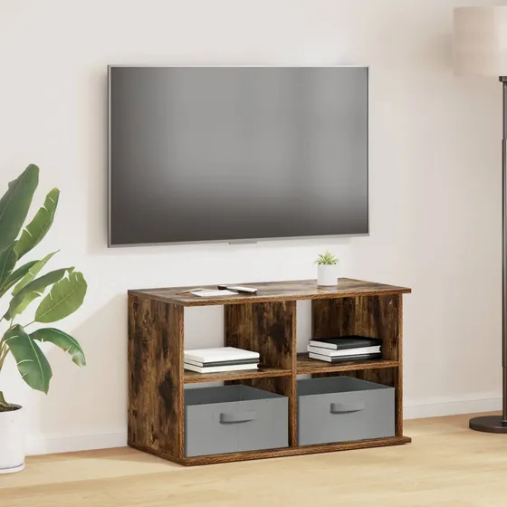 vidaXL TV-stand i røget eg, 79 x 40 x 48 cm