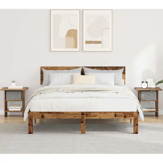vidaXL Sengebord 2 stk. Gammelt træ 41 x 40 x 45 cm
