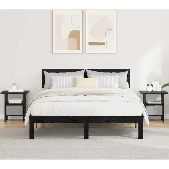 vidaXL Sengebord 2 stk. Sort eg 41 x 40 x 45 cm