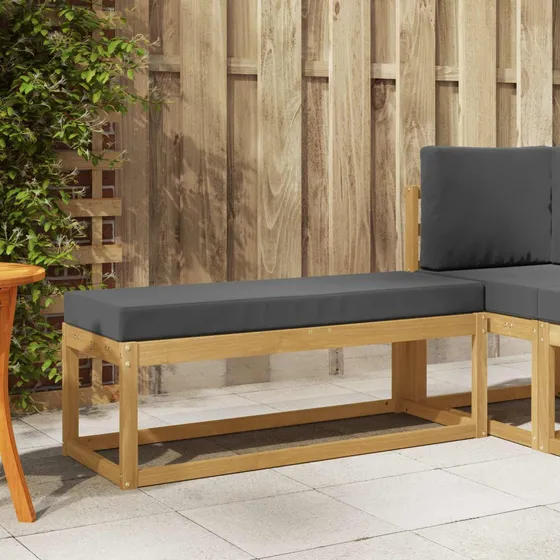 vidaXL Udendørs Skammel Bænk i Massivt Akacietræ, 115 x 43 x 45 cm