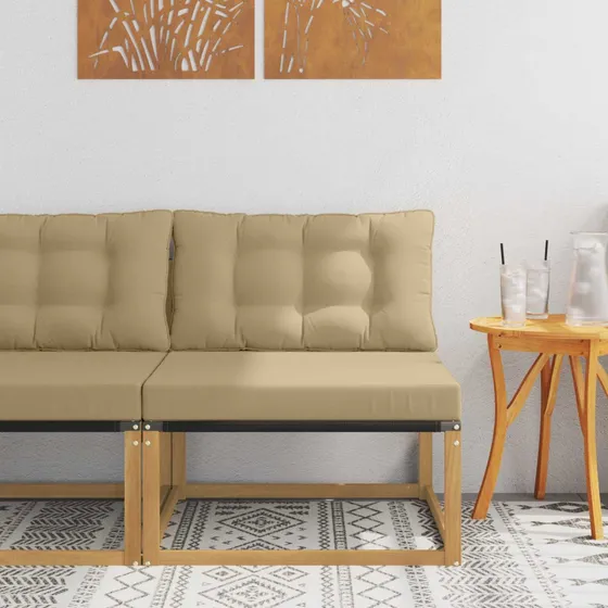 vidaXL Udendørs Mellem Sofa med Pude, Hvid, 79 x 83 x 73 cm