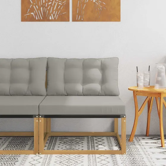vidaXL Udendørs Mellem Sofa med Pude, Hvid, 79 x 83 x 73 cm