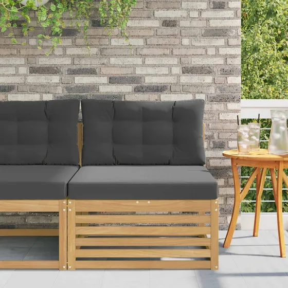vidaXL Udendørs Mellem Sofa i Massivt Akacietræ, Hvid