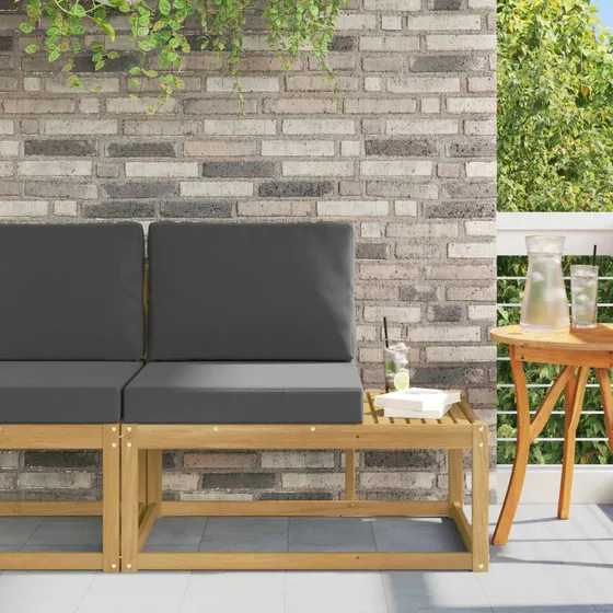 vidaXL Udendørs Modulsofa Hvid 91x63x73 cm i Akacietræ