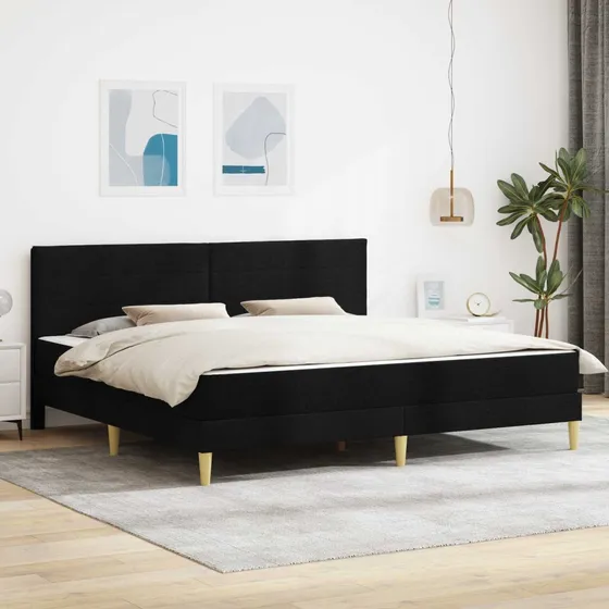 vidaXL Sengeramme med madras, Sort, 200 x 200 cm
