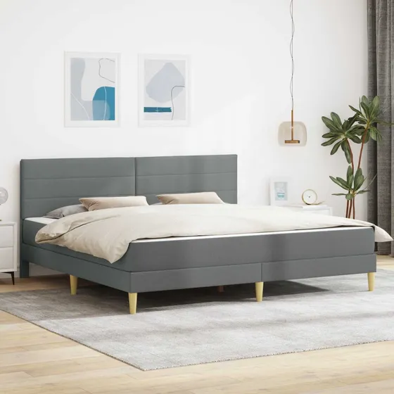 vidaXL Sengeramme med madras 180 x 200 cm - Mørkegrå