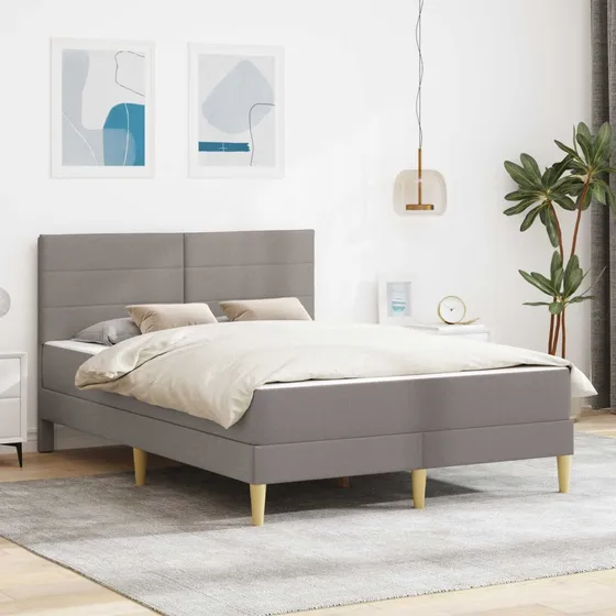 vidaXL Sengeramme med madras Gråbrun 120 x 200 cm