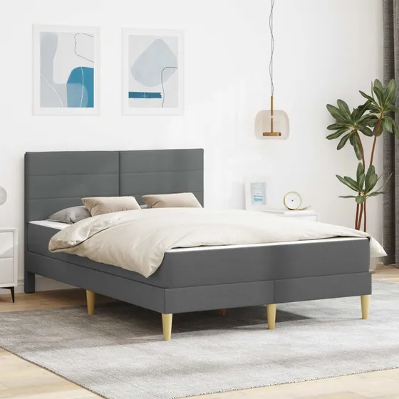 vidaXL Sengeramme med madras, Mørkegrå, 120 x 200 cm