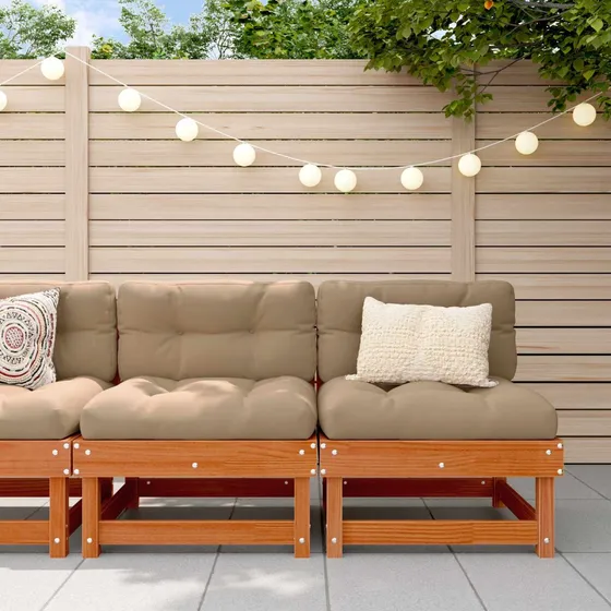 vidaXL Have Mellem Sofa i Massivt Fyrretræ - Voksbrun
