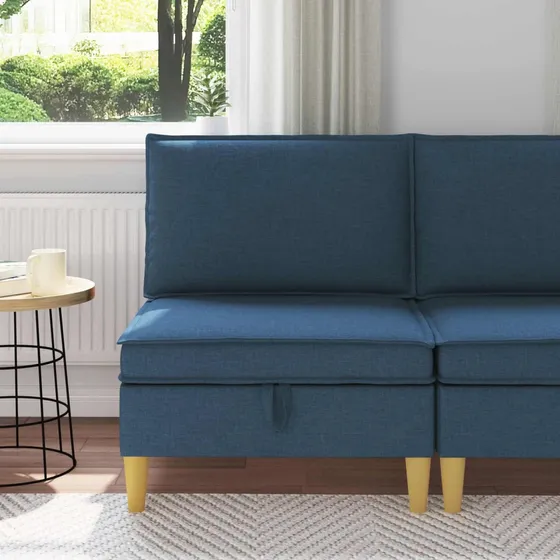 vidaXL Sofa med opbevaring i stof - Blå