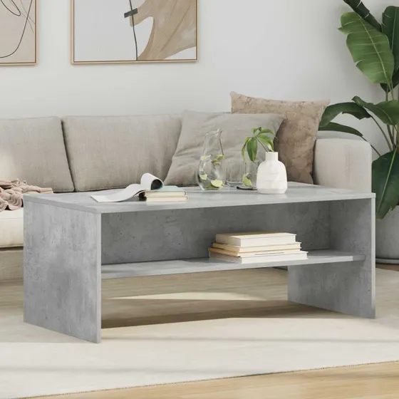 vidaXL Sofabord Beton Grå 100 x 50 x 40 cm - Konstrueret træ