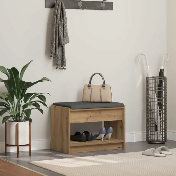 vidaXL Hallbænk Artisan Eg 63 x 38 x 45 cm