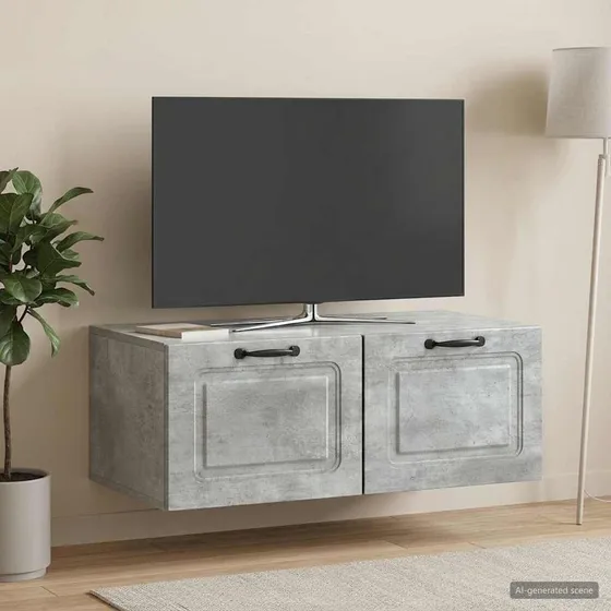 vidaXL Væghængt TV-skab Betongrå 78,5 x 41 x 30 cm