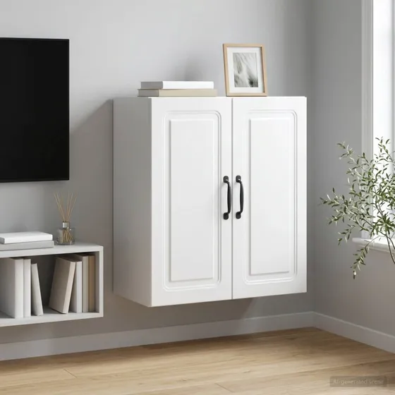vidaXL Vægmonteret skab 59 x 31 x 60 cm - Hvid højglans