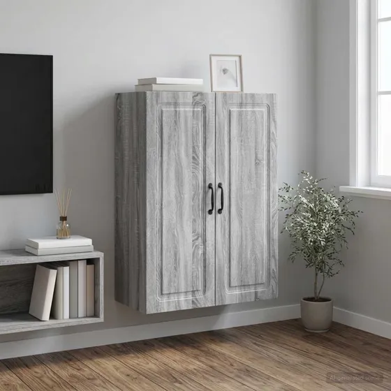 vidaXL Vægmonteret skab 66 x 34,5 x 90 cm - Grå Sonoma