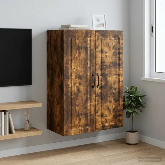 vidaXL Vægmonteret skab 66 x 34,5 x 90 cm - Røget eg