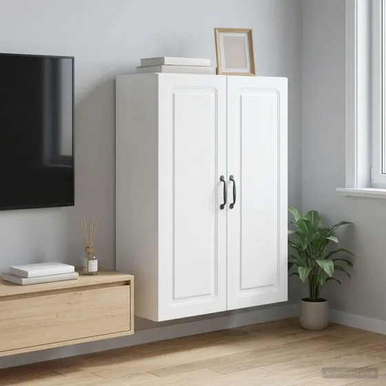vidaXL Vægmonteret skab 66 x 34,5 x 90 cm - Hvid
