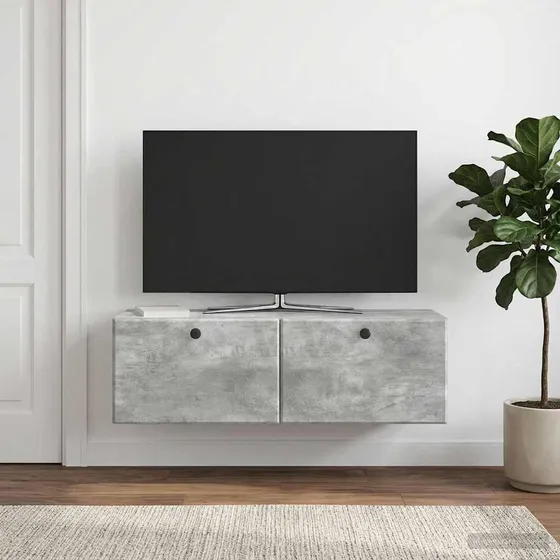 vidaXL Væghængt TV-skab 98x31x30 cm - Betongrå